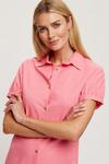 Dorothy Perkins Pink Long Line Linen look Midi Shirt Dress thumbnail 4