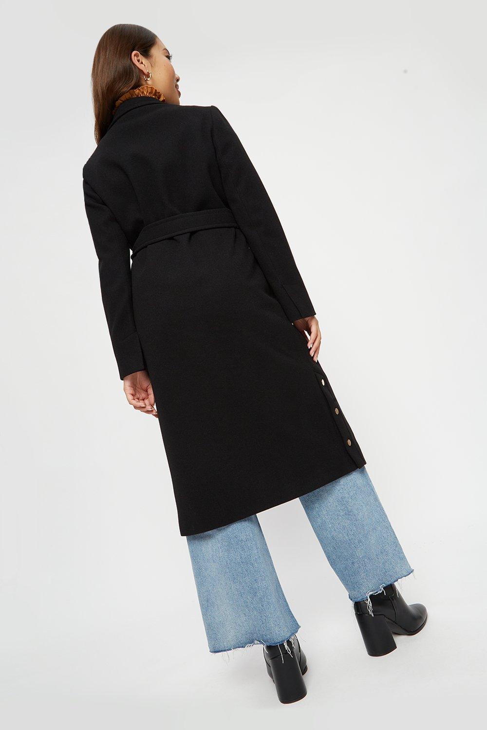 Popper Hem Wrap Coat