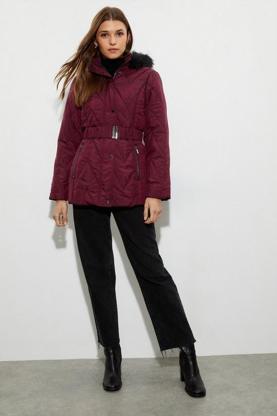 Dorothy Perkins Short Belted Quilted Padded Coat 2