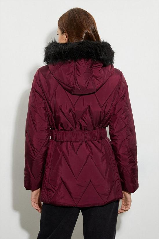 Dorothy Perkins Short Belted Quilted Padded Coat 3