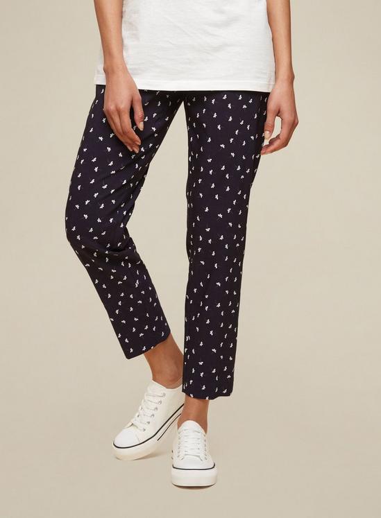 Dorothy Perkins Tall Navy Blue Floral Print Trousers 1