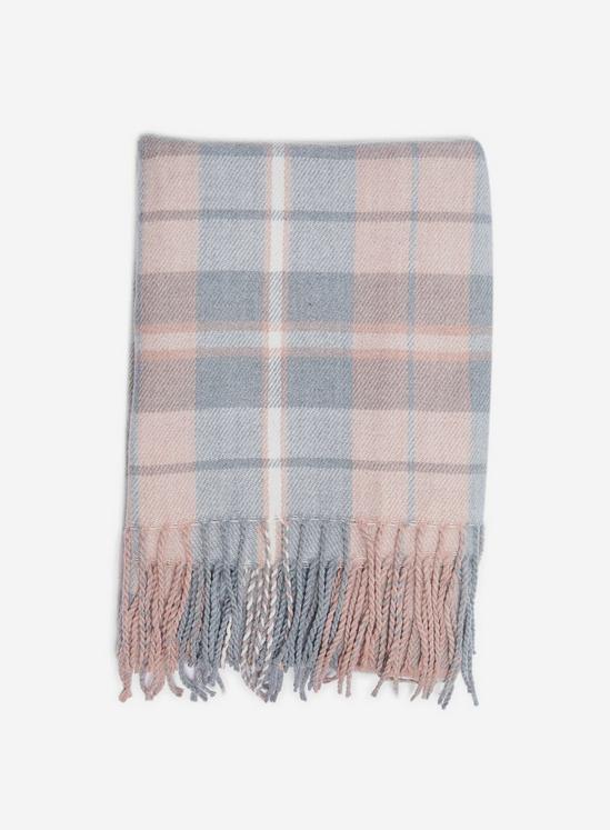 Dorothy Perkins Grey and Pink Checked Print Scarf 3