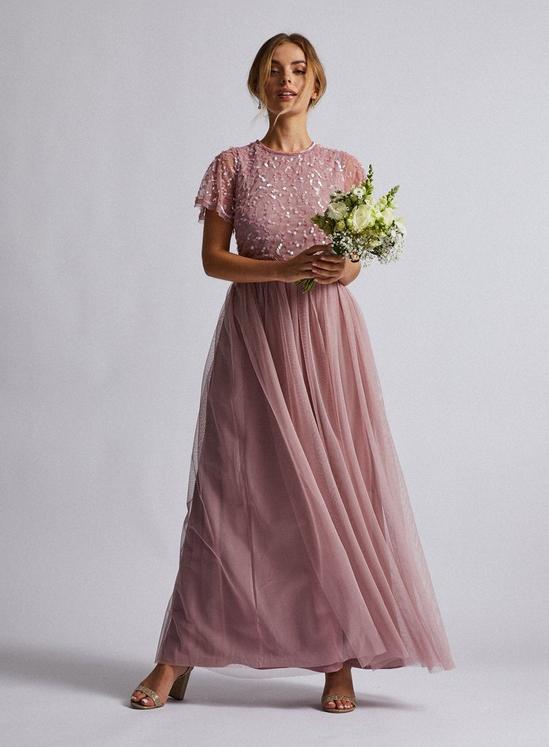 Dorothy Perkins Petite Pink Embellished Tina Maxi Dress 1