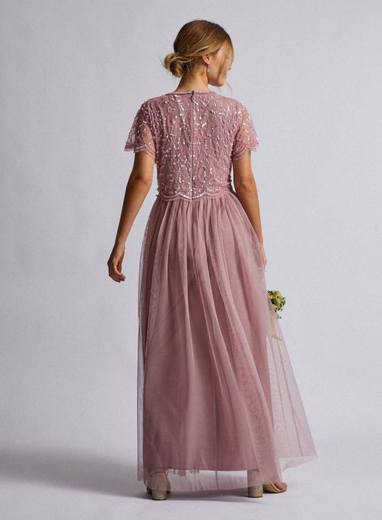 Dorothy Perkins Petite Pink Embellished Tina Maxi Dress 2