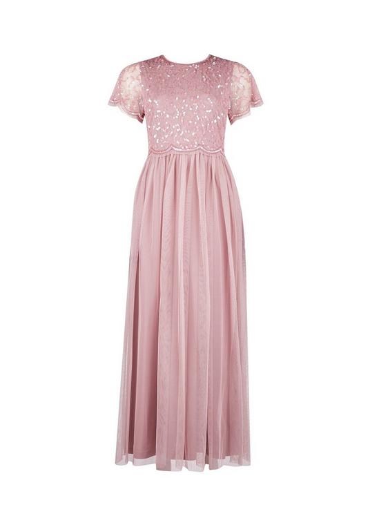 Dorothy Perkins Petite Pink Embellished Tina Maxi Dress 4