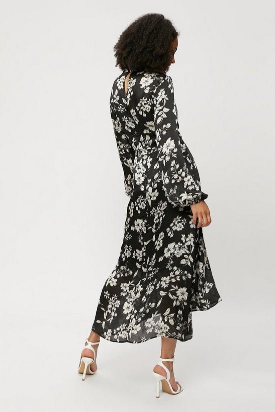 Dorothy Perkins Tall Black Floral Print Midi Dress 3
