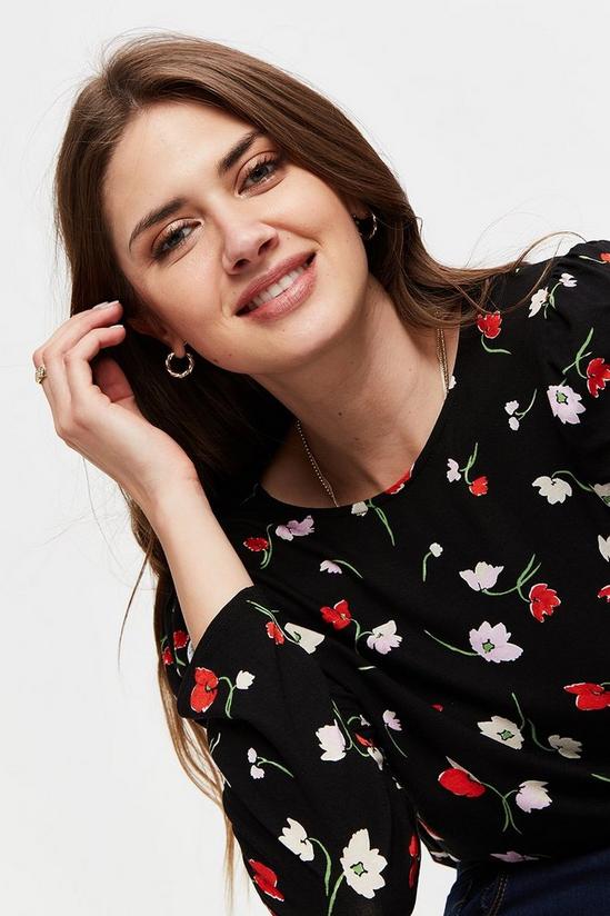 Dorothy Perkins Tall Red Floral Jersey Top 4