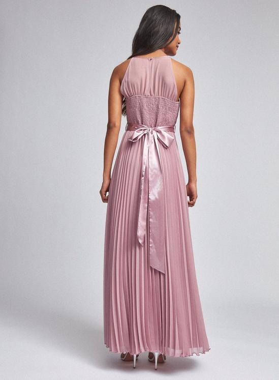 Dorothy Perkins Petite Lucy Rose Pink Pleated Maxi Dress 2