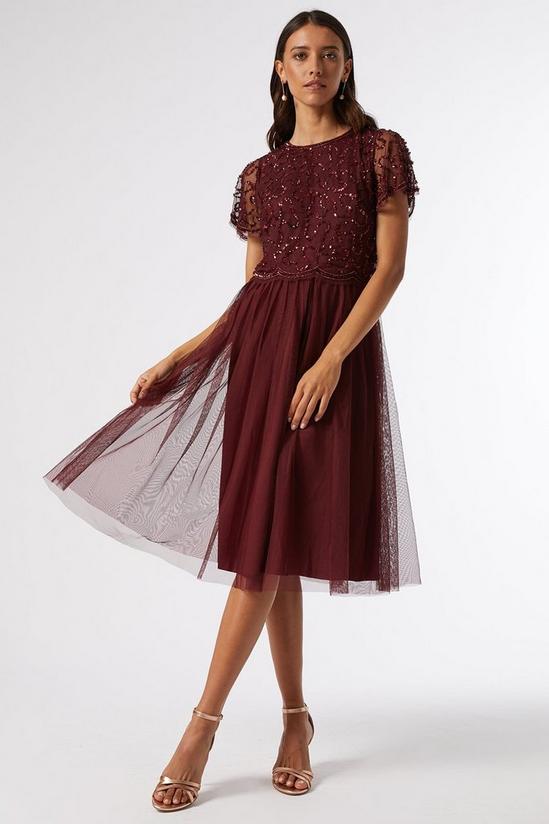 Dorothy Perkins Taralou Embellished Tulle Midi Dress 5