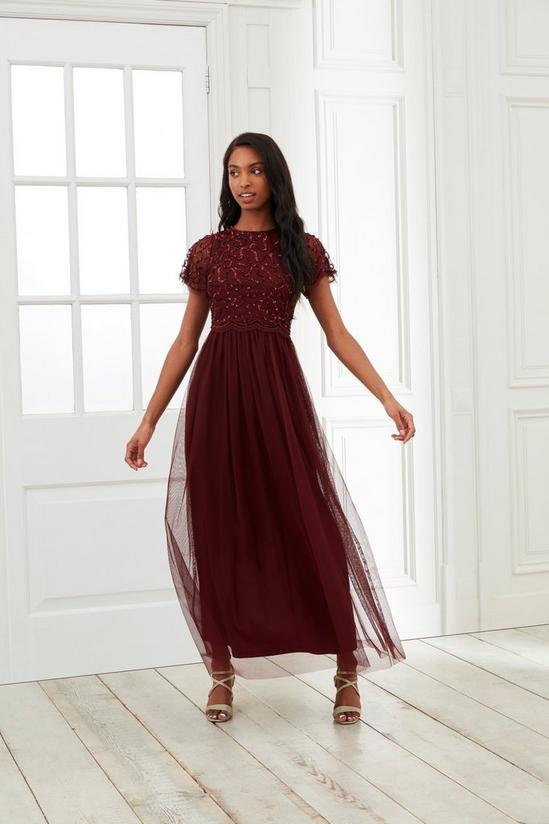 Dorothy Perkins Burgundy Embellished Maxi Dress 1