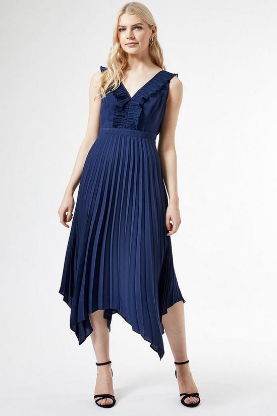 Dorothy Perkins Luxe Blue Pleated Trim Hanky Dress 1