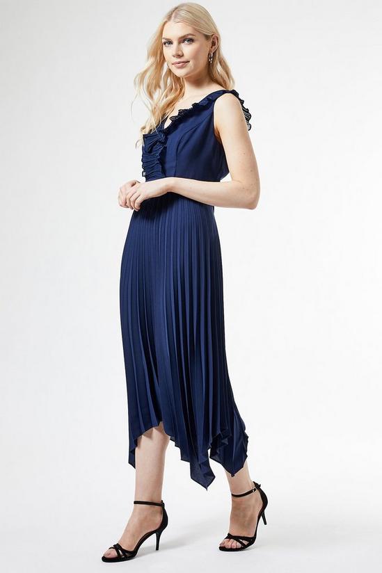 Dorothy Perkins Luxe Blue Pleated Trim Hanky Dress 2