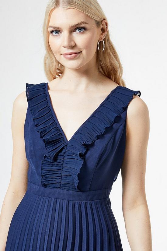 Dorothy Perkins Luxe Blue Pleated Trim Hanky Dress 3