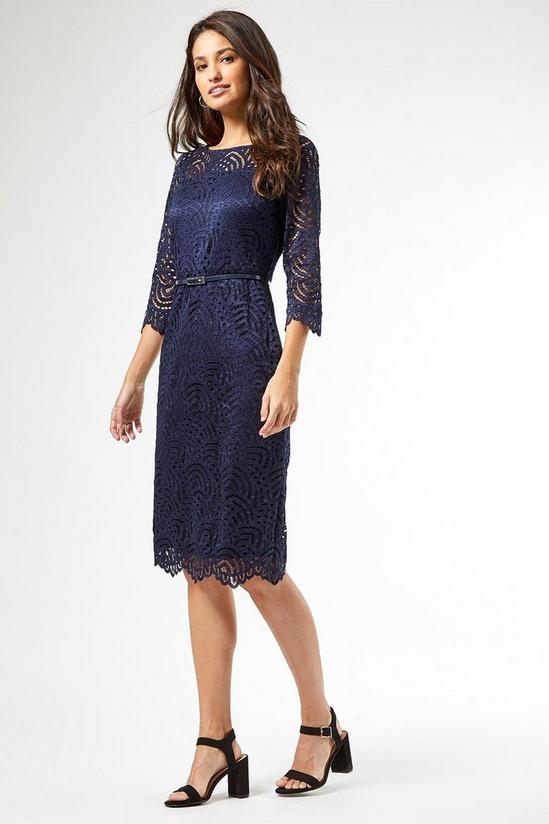 Dorothy Perkins Lily and Franc Navy Lace Belted Dress 1