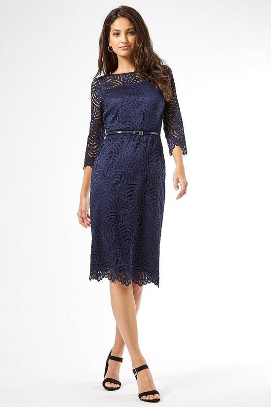 Dorothy Perkins Lily and Franc Navy Lace Belted Dress 2