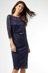 Dorothy Perkins Lily and Franc Navy Lace Belted Dress thumbnail 3