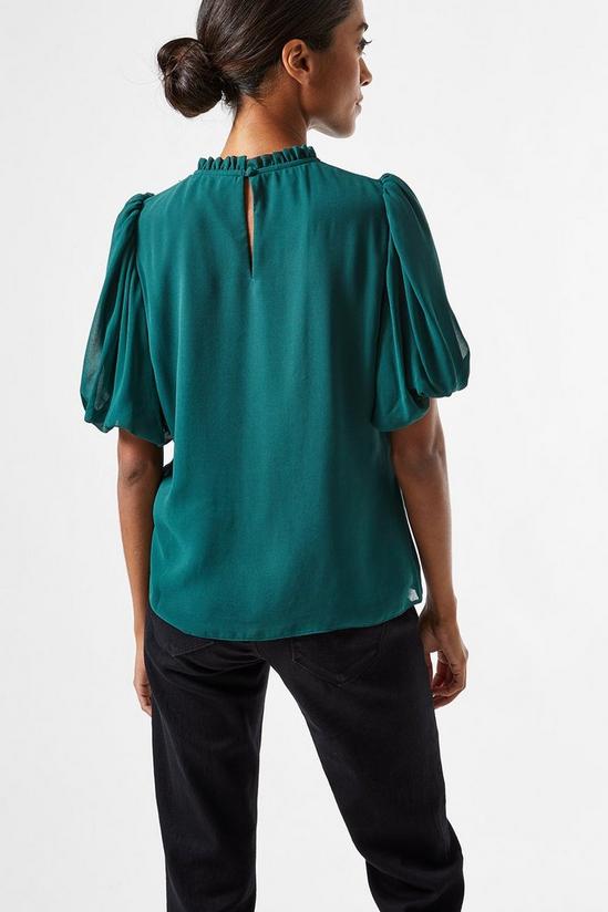 Dorothy Perkins Petite Green Puff Lace Shell Top 3