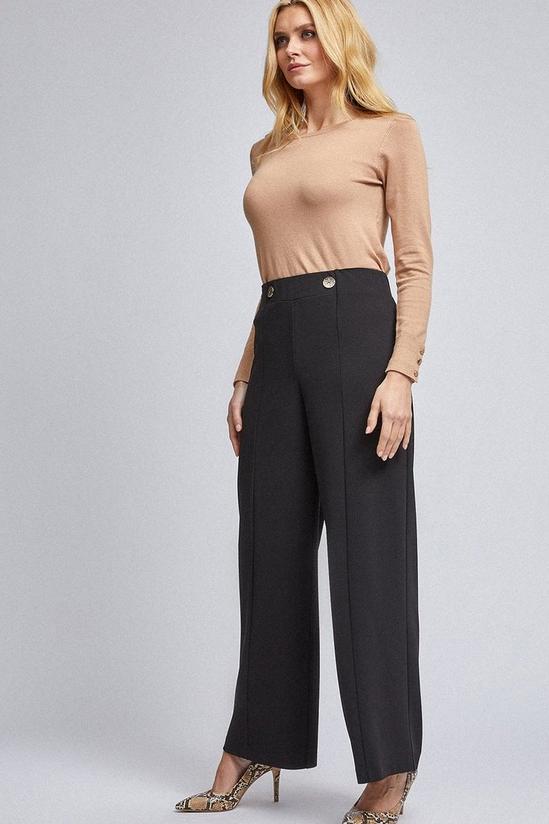 Dorothy Perkins Black Button Palazzo Trousers 2