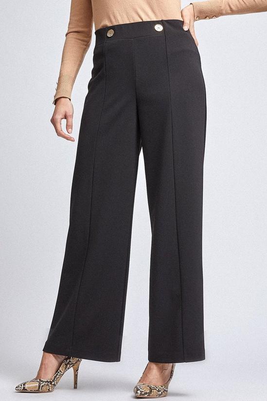 Dorothy Perkins Black Button Palazzo Trousers 3