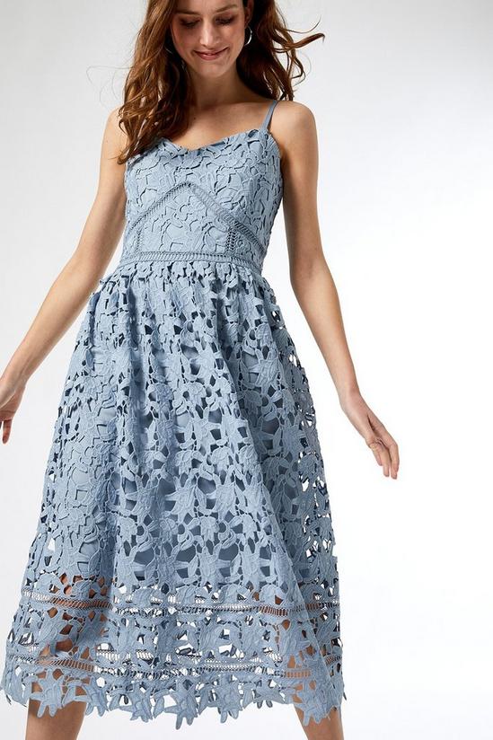 Dorothy Perkins Blue Crochet Lace Midi Dress 2