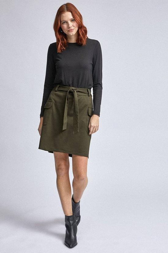 Dorothy Perkins Khaki Utility Ponte Mini Skirt 1