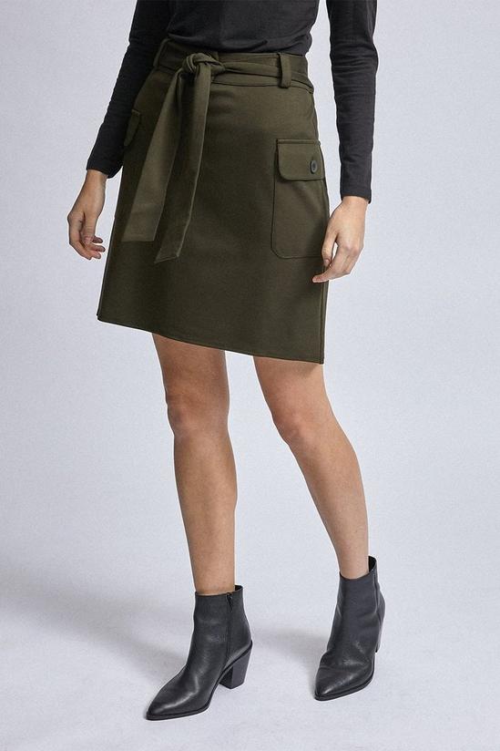 Dorothy Perkins Khaki Utility Ponte Mini Skirt 3