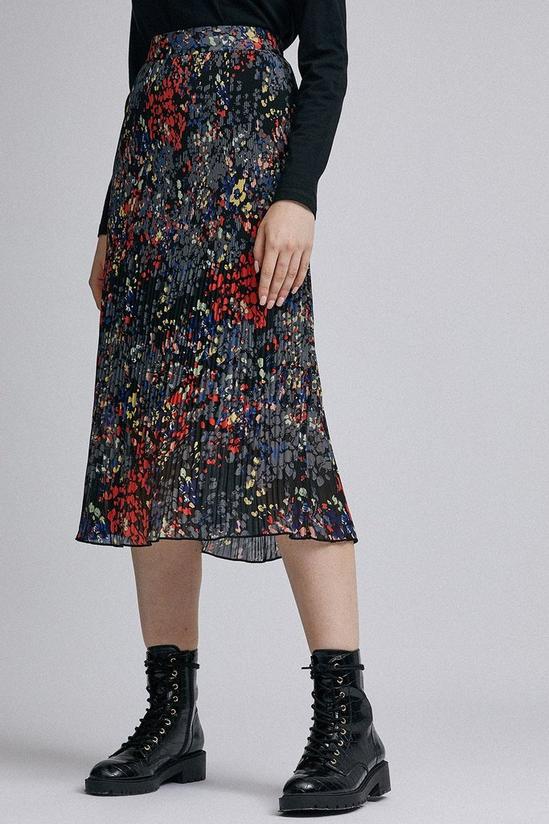 Dorothy Perkins Multi Colour Floral Print Pleated Skirt 3