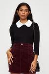 Dorothy Perkins Petite Seam Detail Cord Button Skirt thumbnail 1