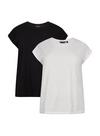 Dorothy Perkins Curve 2 Pack Black and White T-Shirts thumbnail 2