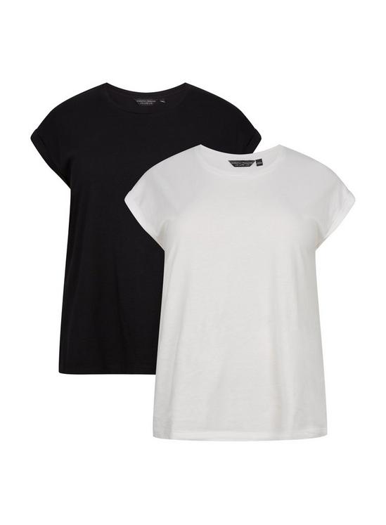 Dorothy Perkins Curve 2 Pack Black and White T-Shirts 2