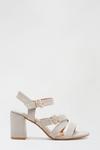 Dorothy Perkins Wide Fit Grey Saffi Strappy Heeled Sandal thumbnail 1