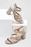 Dorothy Perkins Wide Fit Grey Saffi Strappy Heeled Sandal thumbnail 3