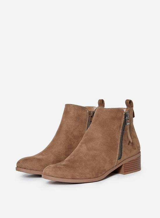 Dorothy Perkins Wide Fit Taupe Macro Zip Boots 1