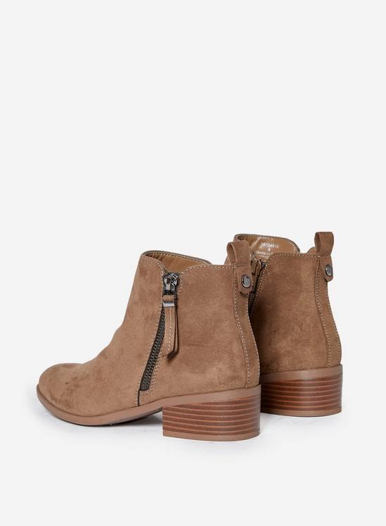 Dorothy Perkins Wide Fit Taupe Macro Zip Boots 2