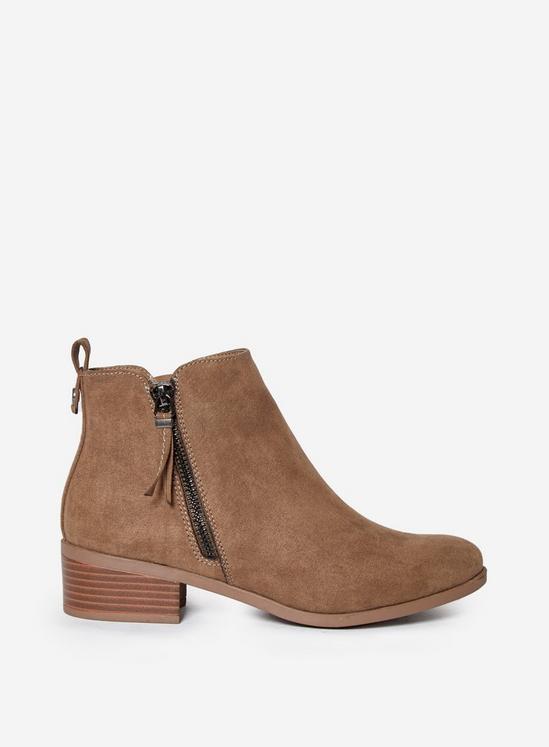 Dorothy Perkins Wide Fit Taupe Macro Zip Boots 4