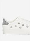 Dorothy Perkins Wide Fit White Ilex Bling Trainers thumbnail 5