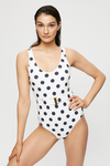 Dorothy Perkins Ivory Spot Print Belted Swimsuit thumbnail 1