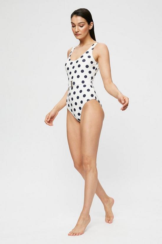 Dorothy Perkins Ivory Spot Print Belted Swimsuit 2