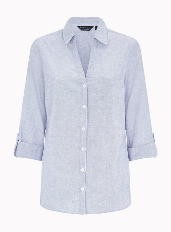 Dorothy Perkins Chambray Blue Linen Look Shirt 2
