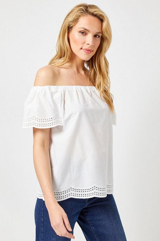 Dorothy Perkins Ivory Embroidered Bardot Top 3