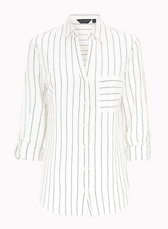 Dorothy Perkins Black Stripe Print Linen Look Shirt 2