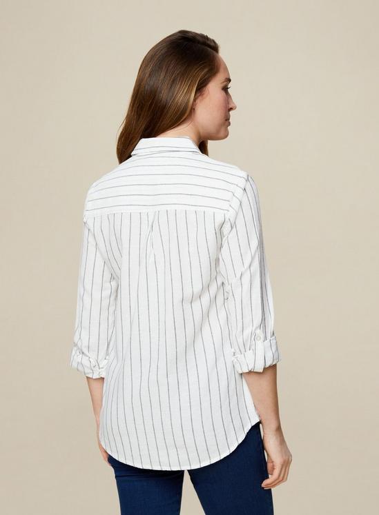 Dorothy Perkins Black Stripe Print Linen Look Shirt 4