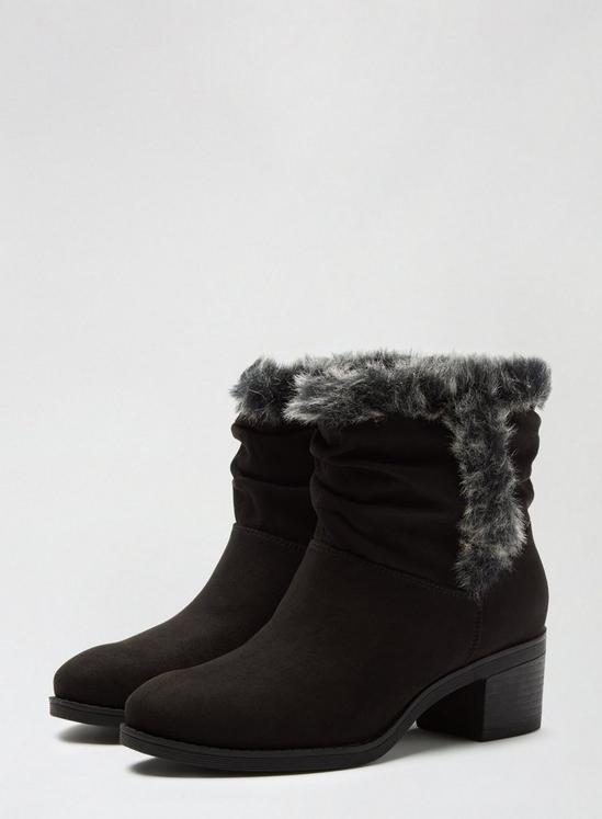 Dorothy Perkins Black Madrid Rouched Boots 1
