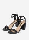 Dorothy Perkins Wide Fit Black Shimmer Heeled Sandals thumbnail 1