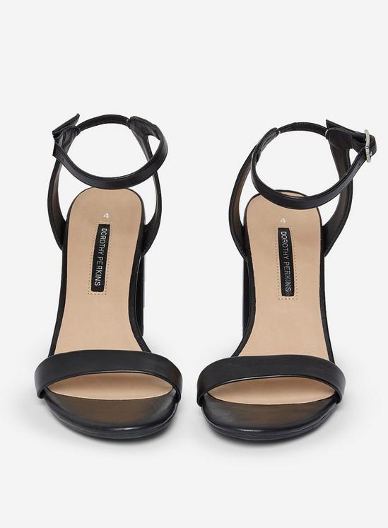 Dorothy Perkins Wide Fit Black Shimmer Heeled Sandals 3