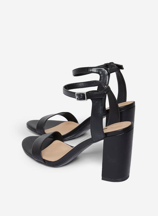 Dorothy Perkins Wide Fit Black Shimmer Heeled Sandals 4