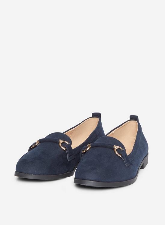 Dorothy Perkins Wide Fit Navy Loon Loafers 1