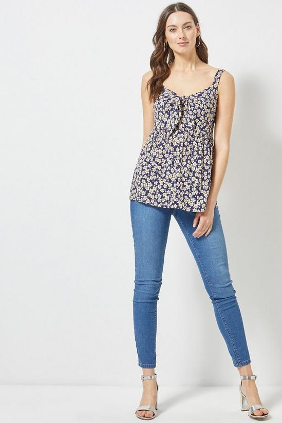 Dorothy Perkins Navy Ditsy Print Front Tie Camisole Top 1