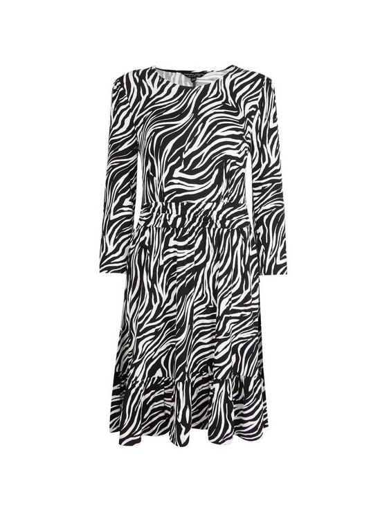 Dorothy Perkins Black Zebra Print Ruched Waist Dress 2