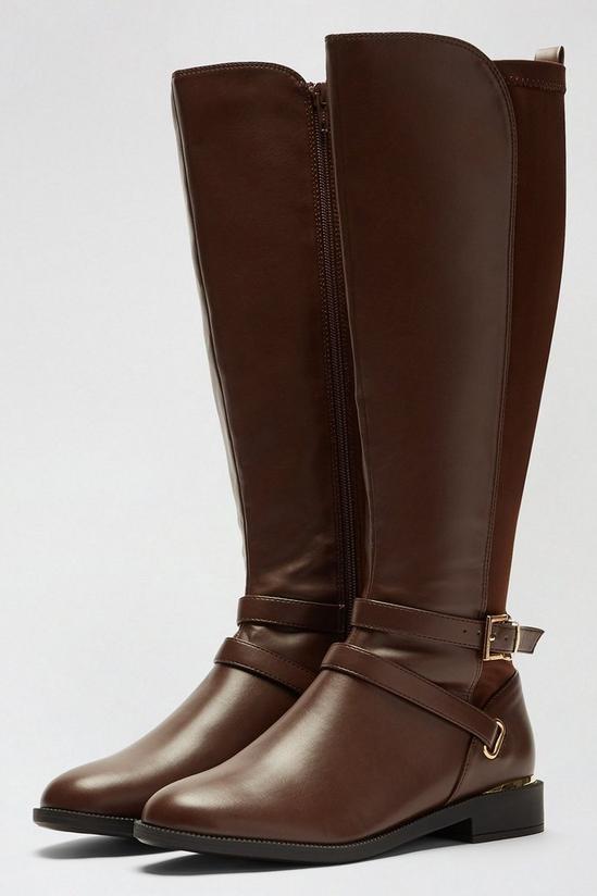 Dorothy Perkins Brown Keeper Cross Strap Riding Boots 1